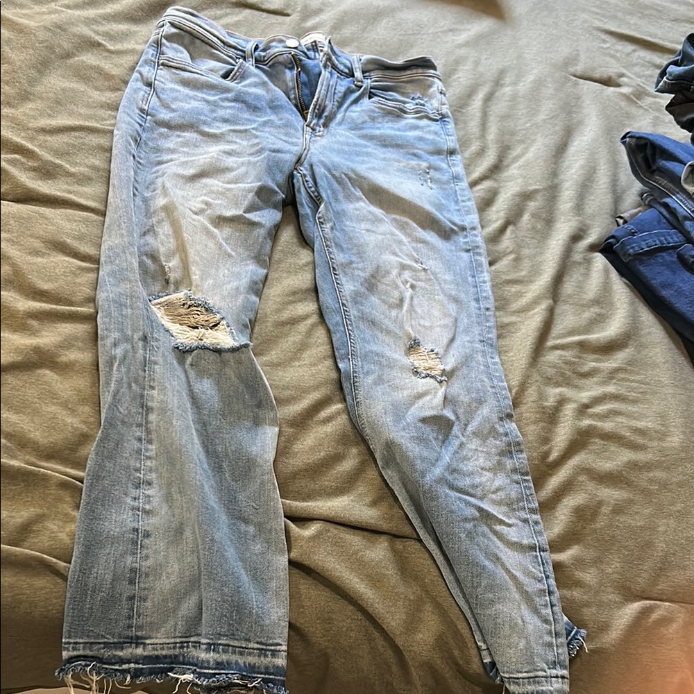 American Eagle Outfitters Blue Ankle Cropped Jeans